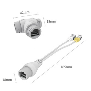 POE Splitter 2-in-1 ağ kablolama konnektörü üç yollu RJ45 konektörü güvenlik kamera kurulum - Product Image 2