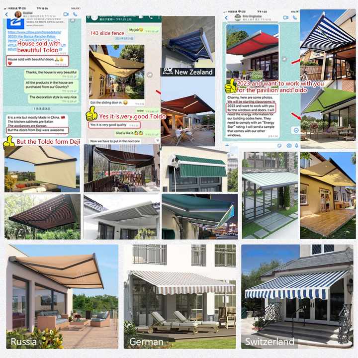 Automatic Cover Roof Awning Remote Control Led Light Outdoor Patio Garden Versatile Adjustable Shade Shelter Retractable Awning