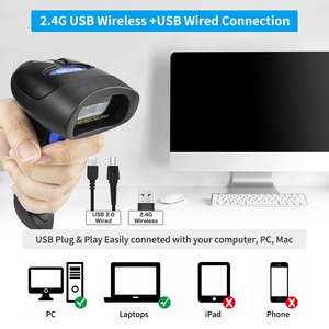 Tinkma L8 Escáner de código de barras 2D inalámbrico con soporte Escaneo Lector de detección automática de código de barras QR PDF417 para pago móvil - Product Image 6