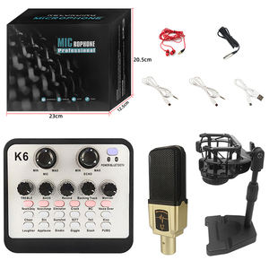 Tarjeta De sonido para estudio De grabación, Kit De interfaz De Audio para Dj, mezclador De Audio con micrófono De escritorio - Product Image 5