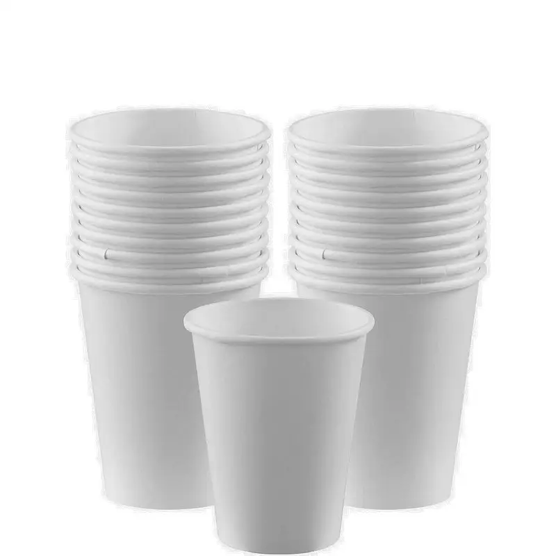 Taza de café de papel Biodegradable, taza blanca desechable personalizada