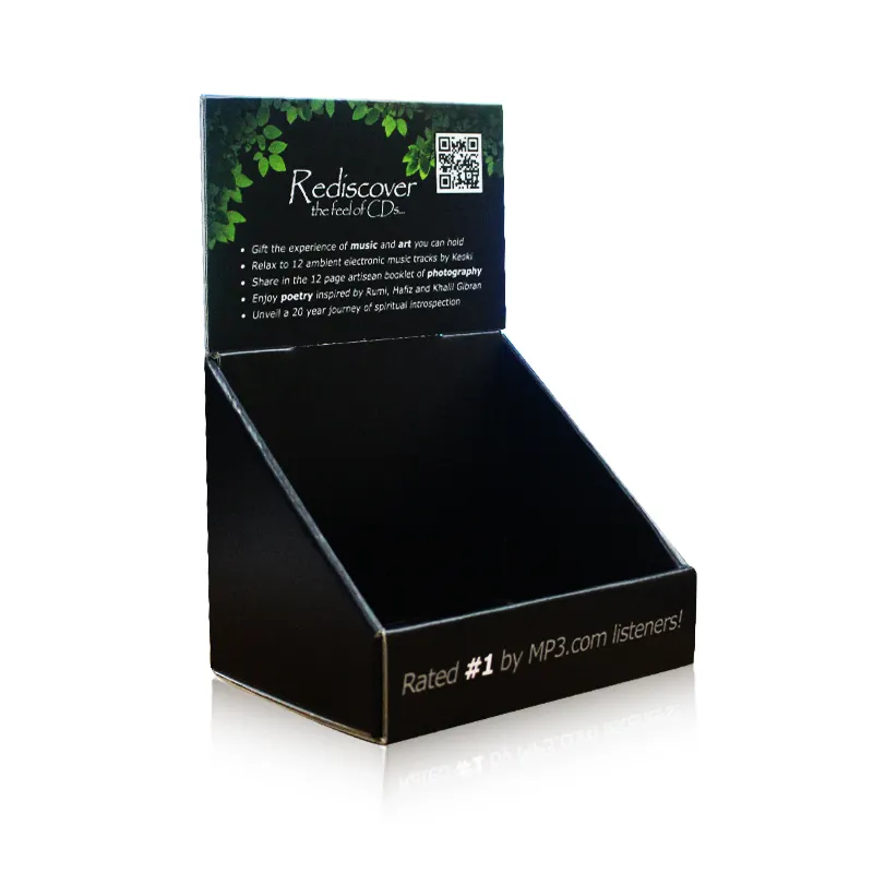 Profession elle OEM ODM Modern Custom ized Einzelhandel geschäft Black Cardboard Counter Display Boxes