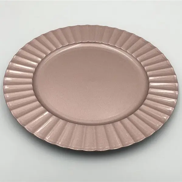 Тарелки розовое золото дизайнерские наборы для дня рождения свадьбы одноразовая пластиковая посуда