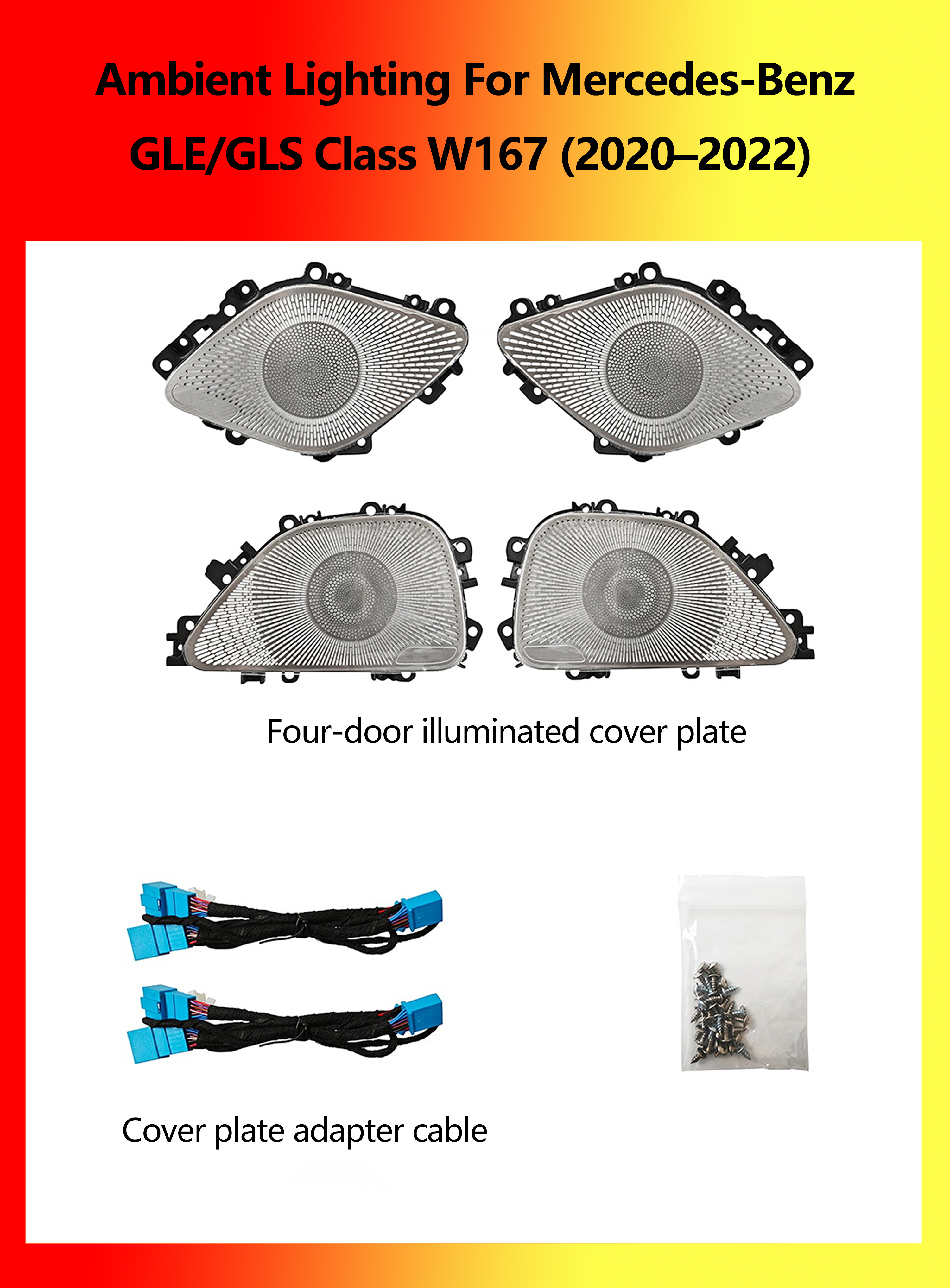 Four-door illuminated mid-range speaker cover