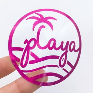 Baskı daire şeffaf gül altın etiket LOGO etiketi yapışkanlı PP gül altın folyo çıkartmalar - Product Image 5
