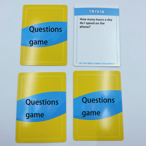 Üretim özelleştirilebilir soru kartları bilgi yarışması oyun kartı özel baskılı aile konuşma Trivia kart oyunu - Product Image 4