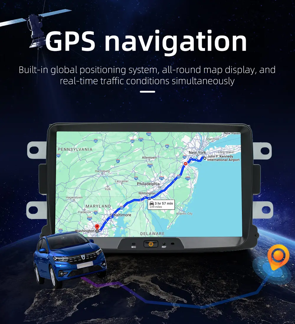 BQCC 2 Din Android GPSカーラジオDaciaSandero Duster Renault Captur Lada Xray 2 Logan2マルチメディアプレーヤーdvd Carplay