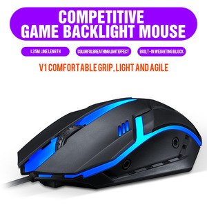 Fabbrica universale a buon mercato VONN V1 cablato USB Gaming Mouse 3 pulsante colorato retroilluminato 1000DPI Mouse per PC portatile Desktop - Product Image 2