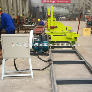 Pista ultralarga y carga y descarga neumática Hoja de sierra de madera Mesa de empuje Gran aserradero circular con carro de troncos - Product Image 2