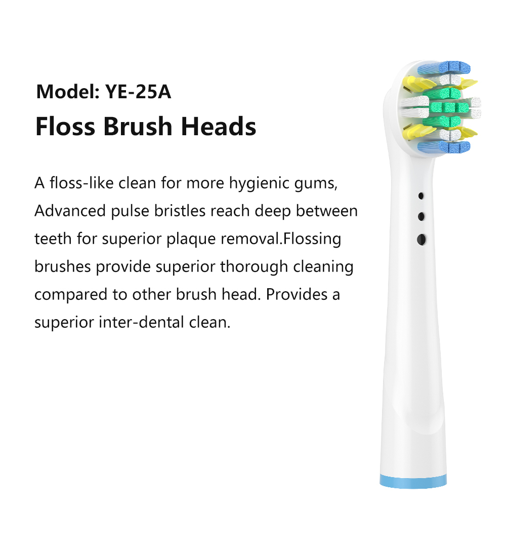 Brosse à fil dentaire blanche, 1 paquet de 4 pièces YE-25A-YE639