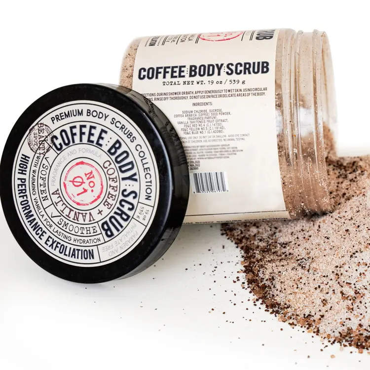 Odm Cocon-coffe Dead Sea Anti Selulit Detox Arabica Kopi Bubuk Label Pribadi Exfoliant Organik Wajah Tubuh Scrub Exfoliator