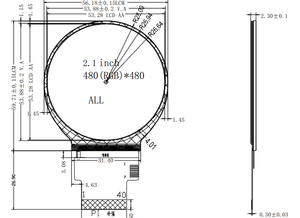 <strong>2.1</strong> inch Small IPS round TFT lcd <strong>display</strong> 480*480 circular lcd module for smart watch smart home - Product Image 6