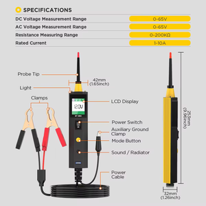 AUTOOL BT250 Auto Circuit Tester Leistungs sonde Kfz-Scanner Elektrische Auto-LED-Anzeige Spannung Digitale Diagnose werkzeuge - Product Image 6