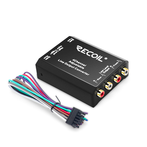 Edge LOC4-Cable de altavoz de cuatro canales a RCA, convertidor de salida de línea ajustable con encendido remoto