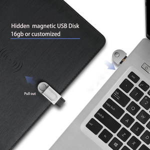 Power Bank Ladegerät Notebook mit Taschen rechner Office Geschenk A5 Größe Leder Tagebuch Notepad Notebook für Business Event - Product Image 2