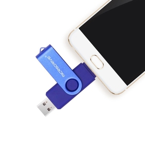 工厂价格便宜的微驱动器8GB USB 2.0手机和电脑两用旋转OTG金属u盘8色 - Product Image 3