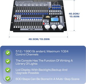 DMX Console Dj Controller a canale 1024 Controller luce scenica fendinebbia Console Mixer Board - Product Image 4