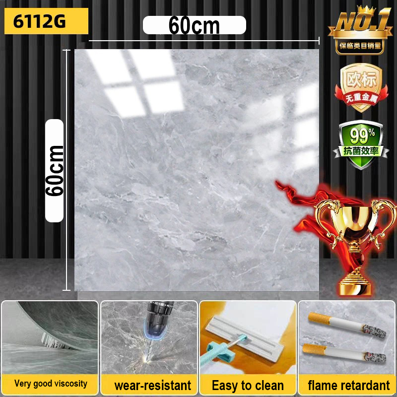 Suelo de Pvc autoadhesivo-06, alto brillo, Tamaño 60*60cm