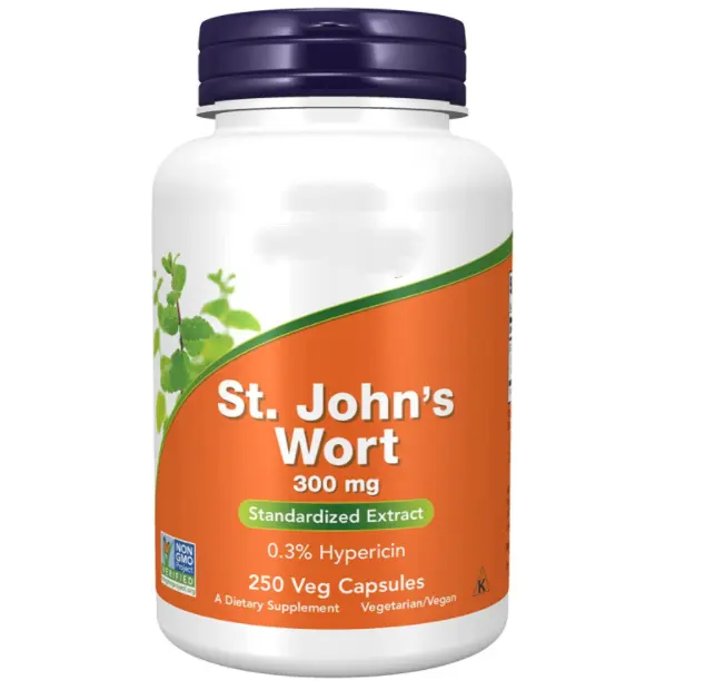 St. john's Wort bitkisel özü olmayan gdo ve glutensiz takviyesi | Standartlaştırılmış özü