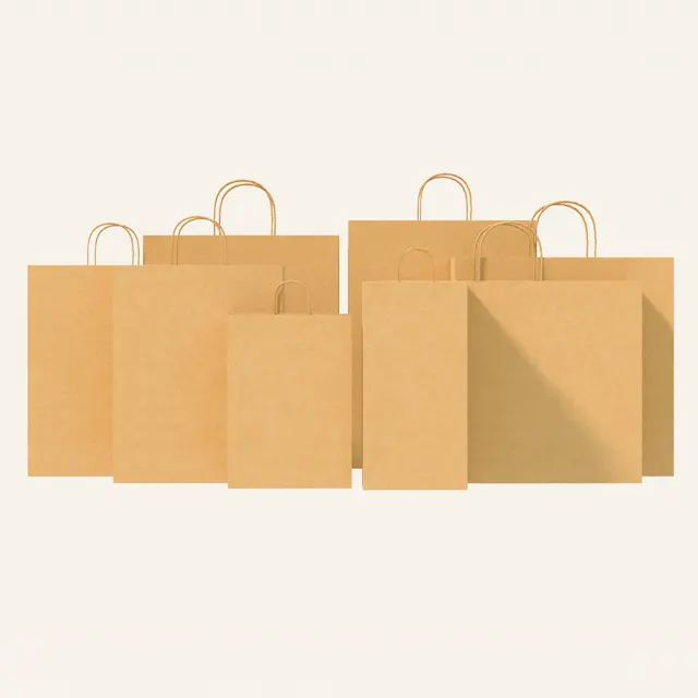 Оптовая продажа одежды в наличии, крафт-бумажный пакет с ручкой, дешевая цена, сумка для покупок с принтом на заказ
