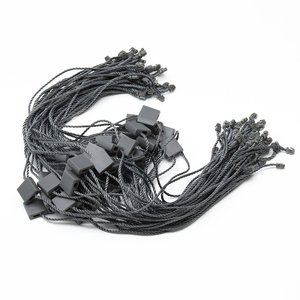 Cheap Custom Logo Name Fashion Design Garment Grey Square Plastic Ticket Swing <strong>Tag</strong> <strong>String</strong> Hangtag <strong>Loop</strong> <strong>Hang</strong> <strong>Tag</strong> Rope - Product Image 1