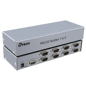 DTECH <strong>1</strong> <strong>Input</strong> 8 <strong>Output</strong> Serial <strong>Splitter</strong> Metal RS232 Serial <strong>Splitter</strong> <strong>1</strong> to 8 for Video Audio - Product Image 1