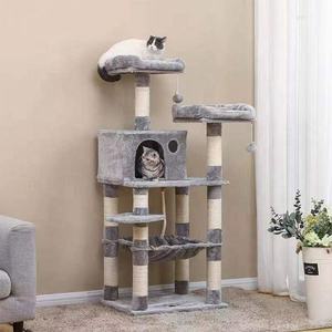 Custom eco-friendly gatto torre mobili peluche gatto albero con Sisal tiragraffi posatoi case amaca confezionato in cartone - Product Image 6