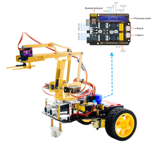 Brazo de Robot mecánico, Kit de aprendizaje de coche para Arduino, 4DOF, OEM, 2WD