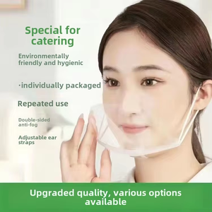餐饮防雾塑料呼吸器面罩，带耳环扁平图案罩，用于食堂使用 - Product Image 3