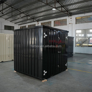 Grande distribuzione logistica flat pack magazzino impilabile pila e nido fatturato acciaio contenitori di stoccaggio con finestra - Product Image 5