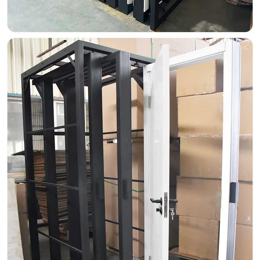 High Quality Factory Customized Wood Doors Display Stand Pull-Push Frame Floor Metal Sliding Handle Wooden Door Display Rack