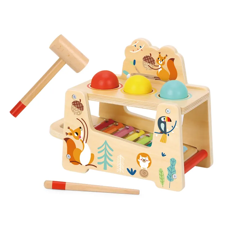 2024 nouveaux jeux créatifs Pound Tap Bench jouet éducatif en bois pour enfant