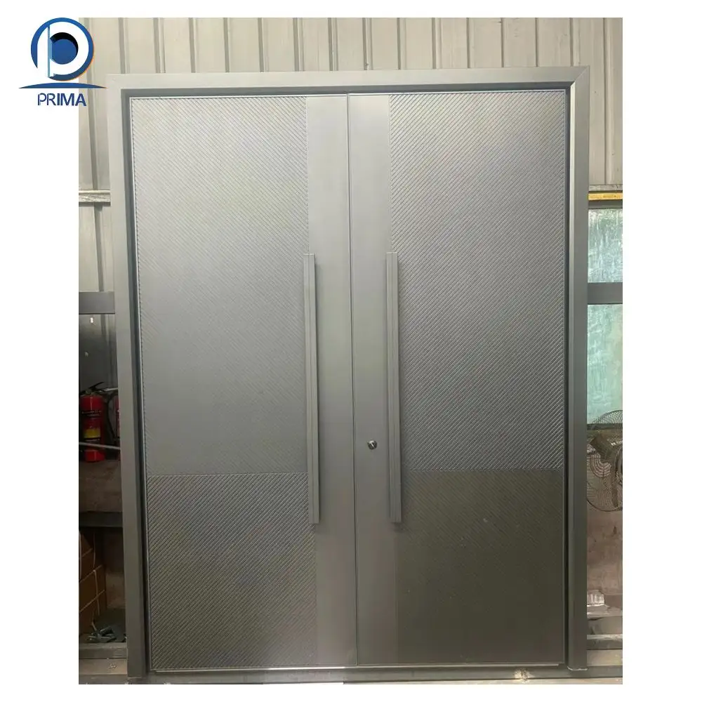 Prima Door Fabricante chino Acero Seguridad Entrada frontal Metal Exterior Puertas principales Diseños Modelos para casas