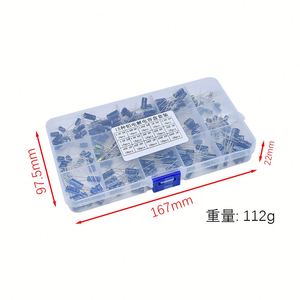 200pcs/lot 15值径向电解电容器启动器套件10V/16V/25V/50v电容器组0.1uf-220uf分类套件 - Product Image 5