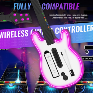 <strong>New</strong> for <strong>WII</strong> Console Wireless Game Guitar Controller Rock Band Game with Colorful RGB Lights - Product Image 5