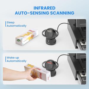 Eyoyo-Lector de código de barras con cable QR 1D 2D, manos libres, omnidireccional, automático, de escritorio, escáner para POS, PC, supermercado - Product Image 5