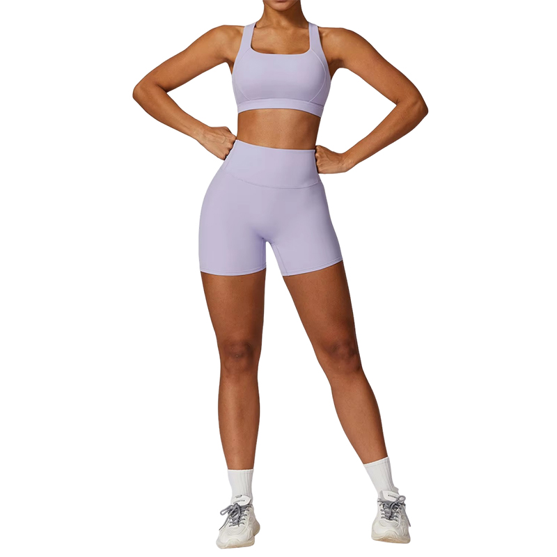 Ensemble short violet clair