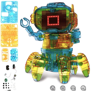 Kit de bricolaje de Robot de inducción inteligente automontado | Programación de codificación STEM Educación AI Aprendizaje temprano Juguetes electrónicos de ensamblaje