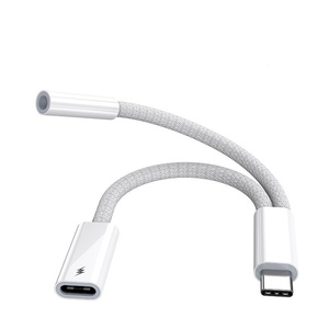 USB C Splitter to Dual Type USB C Headphone 3 <strong>5</strong> Jack <strong>Audio</strong> <strong>Adapter</strong> 2 in <strong>1</strong> Fast Charge Cable - Product Image 5