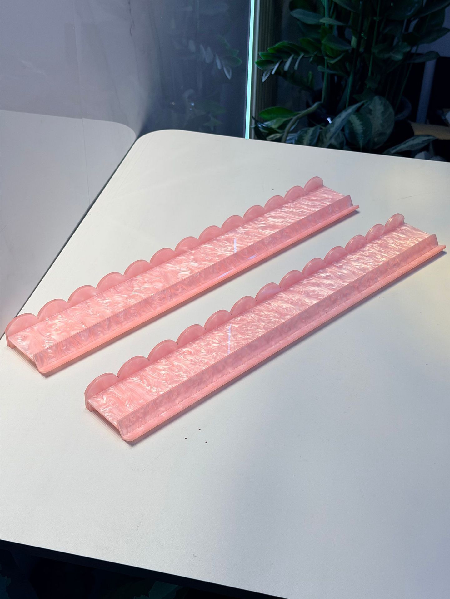 20in Pink Pearlescent mahjong racks(4 pc)