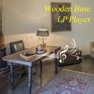 33/45/78 RPMビニールレコード用ヴィンテージスタイルレコードプレーヤー3スピード、木製ベースポータブルLPビニールプレーヤーRCAヘッドフォンジャック