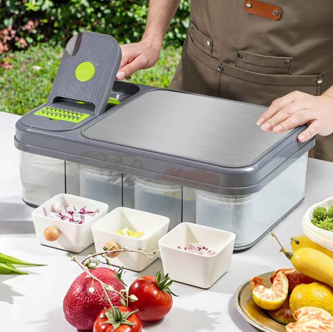 Gray vegetable cutter