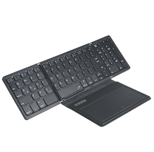 Folding <strong>Keyboard</strong> With Touchpad Mice Smart Connect Ios Android Wins for Ipad Mac Bt <strong>Wireless</strong> <strong>Keyboards</strong> Leather Case Mini Keypad - Product Image 4