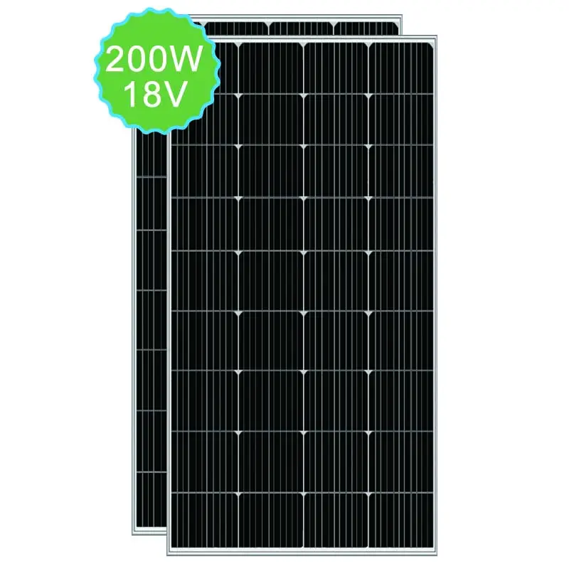 Módulo de generación de energía fotovoltaica monocristalina de alta eficiencia Panel solar de 200W