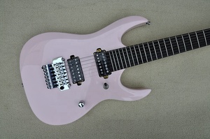 Fljovem guitarra elétrica rosa com <span class=keywords><strong>7</strong></span> cordas, cromada, equipamento para violão, guitarra elétrica, feita sob encomenda