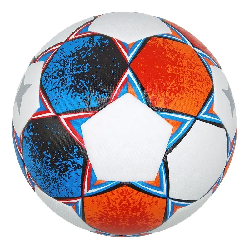 Bola de futebol pu sem costura, alta qualidade, impressão de logotipo personalizada, padrão de equipe, futebol, tamanho 5 bolas