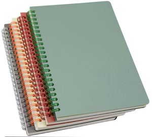 Cuaderno en espiral personalizado con bolsas de sábanas de lino PP Encuadernación roscada y costura de sillín