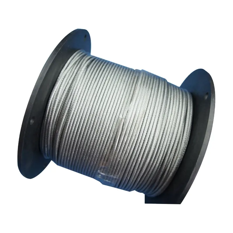 Cable Kingtale 1/8 "7X19 GALV. Cuerda de cable de avión Acero de alto carbono Doblado Bobina de acero galvanizado en caliente Acero de corte libre