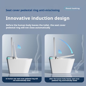 Modern Intelligent Electric One-Piece Toilet Bowl Automatic Smart Remote Control Seat Heating Floor Mounted Elongated Square - Product Image 6