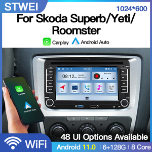 Android 7Inch 2 Din for Skoda Superb/Yeti/Roomster Car Radio Multimedia Player GPS <strong>Navi</strong> BT RDS DSP QLED Carplay Screen Wifi - Product Image 2